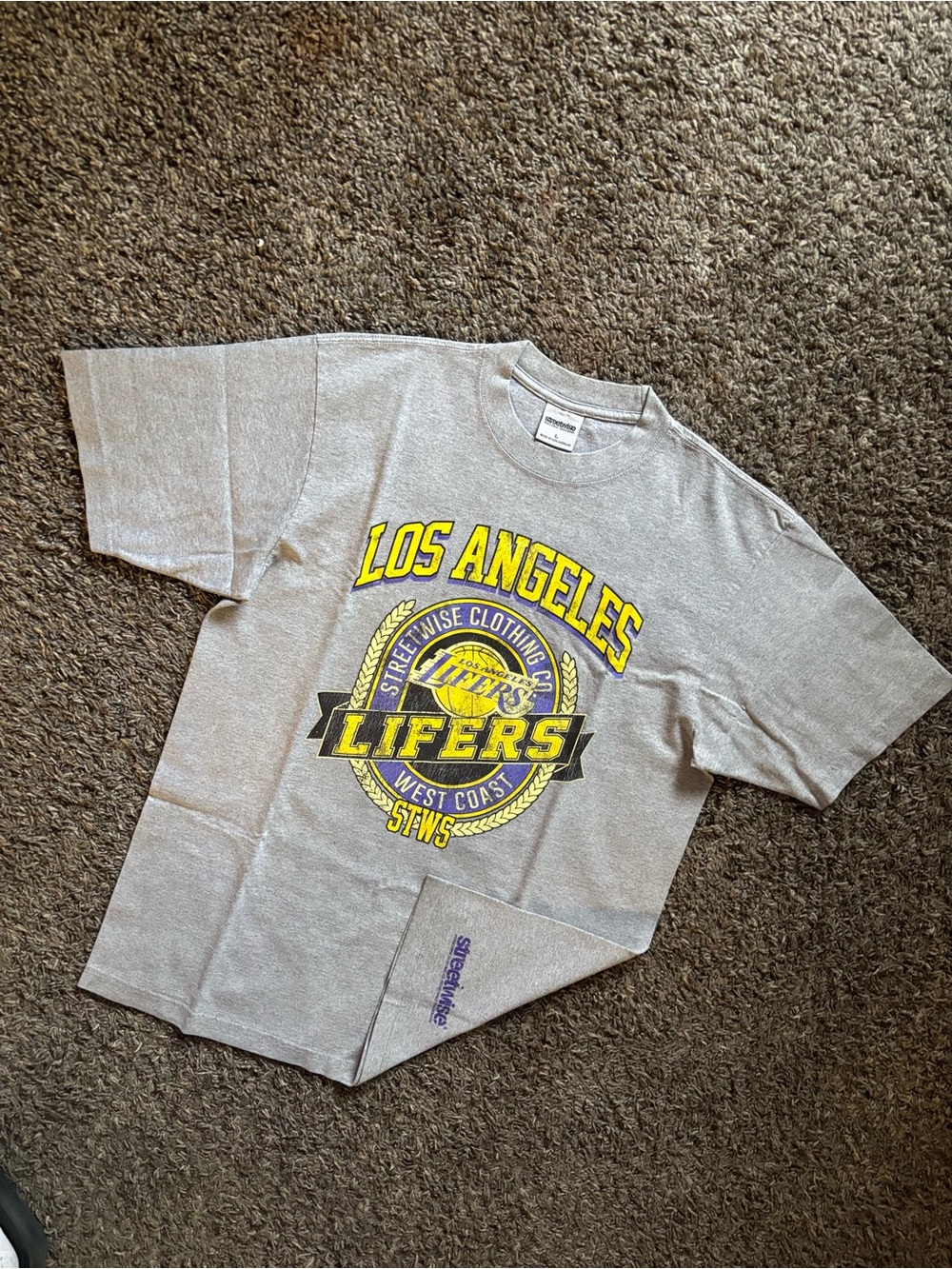 Streetwise L.A Graphic Tee - Grey with Yellow Print
